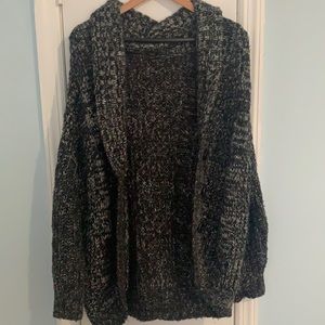 Oversized wool sweater jacket